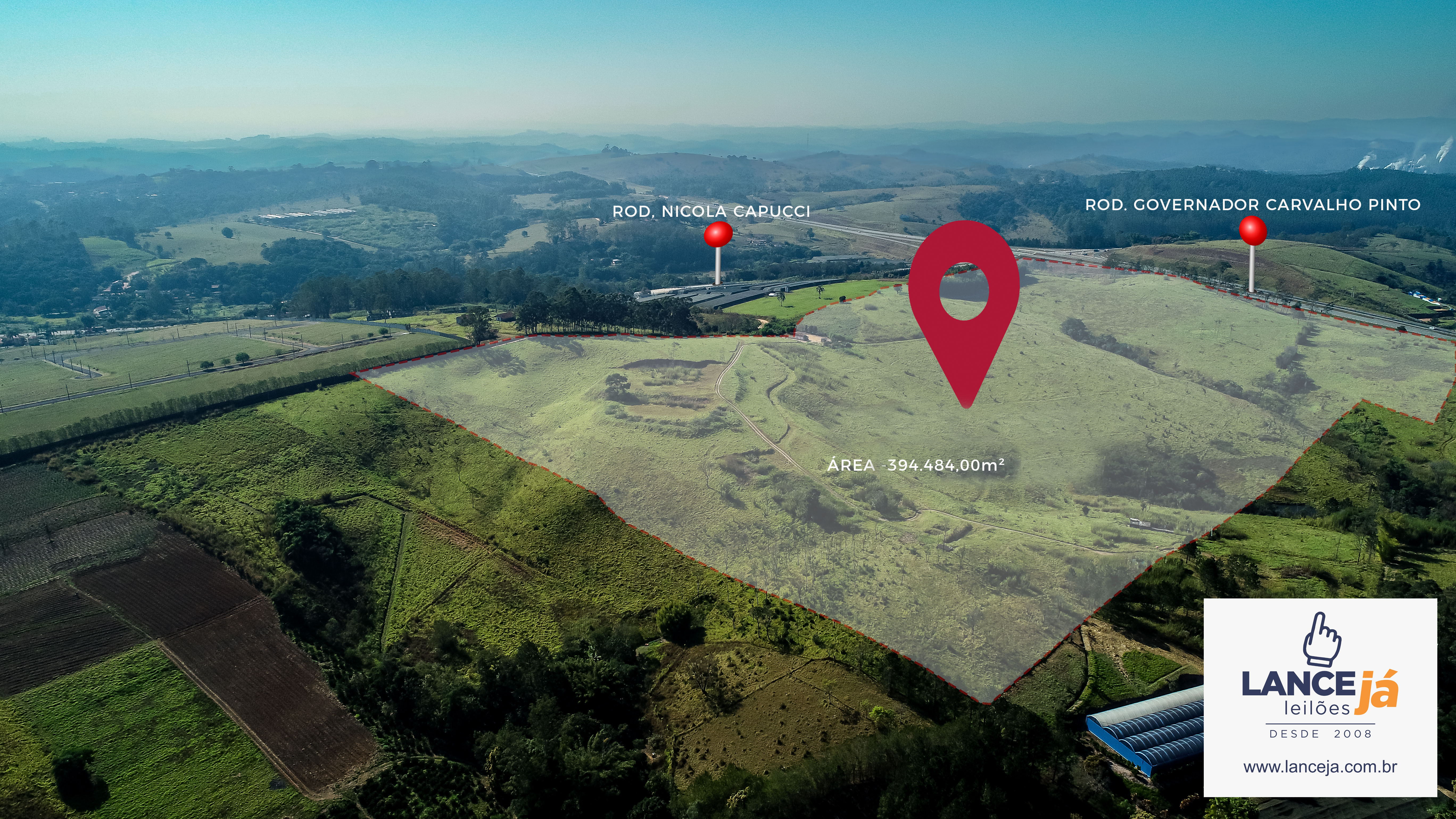 LOTE ÚNICO  COM APROXIMADAMENTE 394.400 m² NA ROD. CARVALHO PINTO