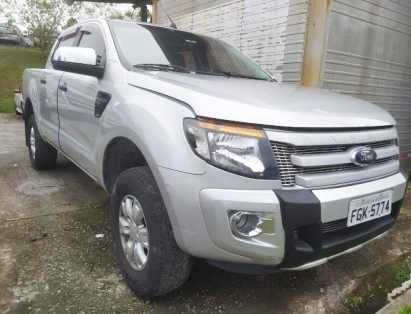 FORD RANGER CABINE DUPLA XLS CD2 25, ANO/MODELO 2012/2013, PRATA,  ÁLCOOL/GASOLINA