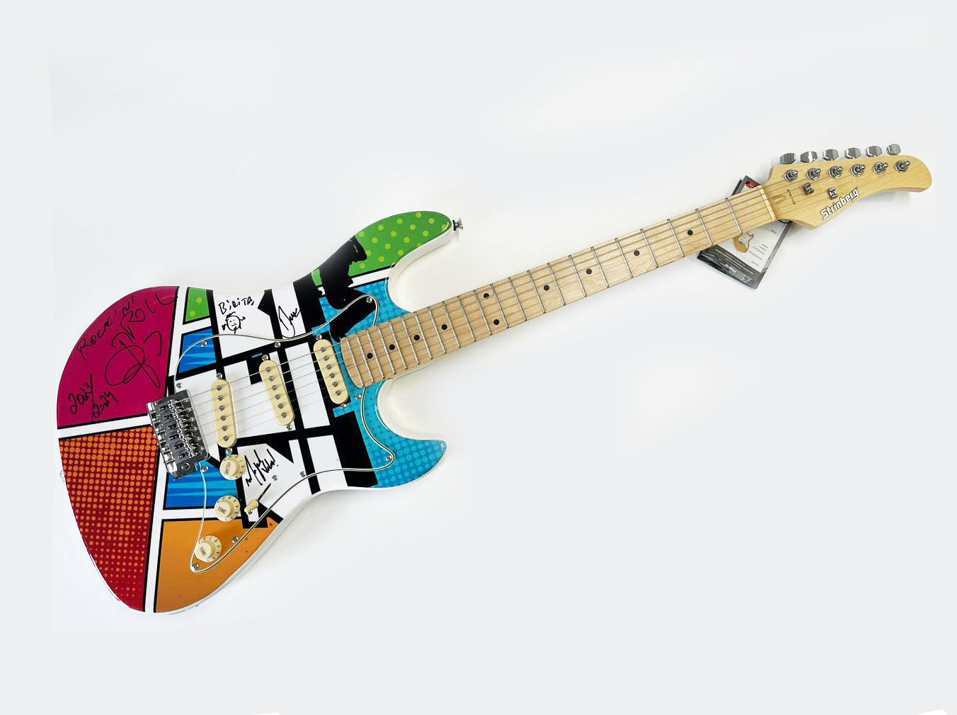 GUITARRA STRINBERG AUTOGRAFADA PELA BANDA BIQUINI (Antiga Biquini Cavadão)