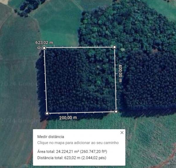 ÁREA DE TERRA RURAL C/ CULTIVO DE EUCALIPTO, FAZENDA FAXINAL DO TIGRE, C/ ÁREA DE 24.200 m², EM GUATAMBU/SC